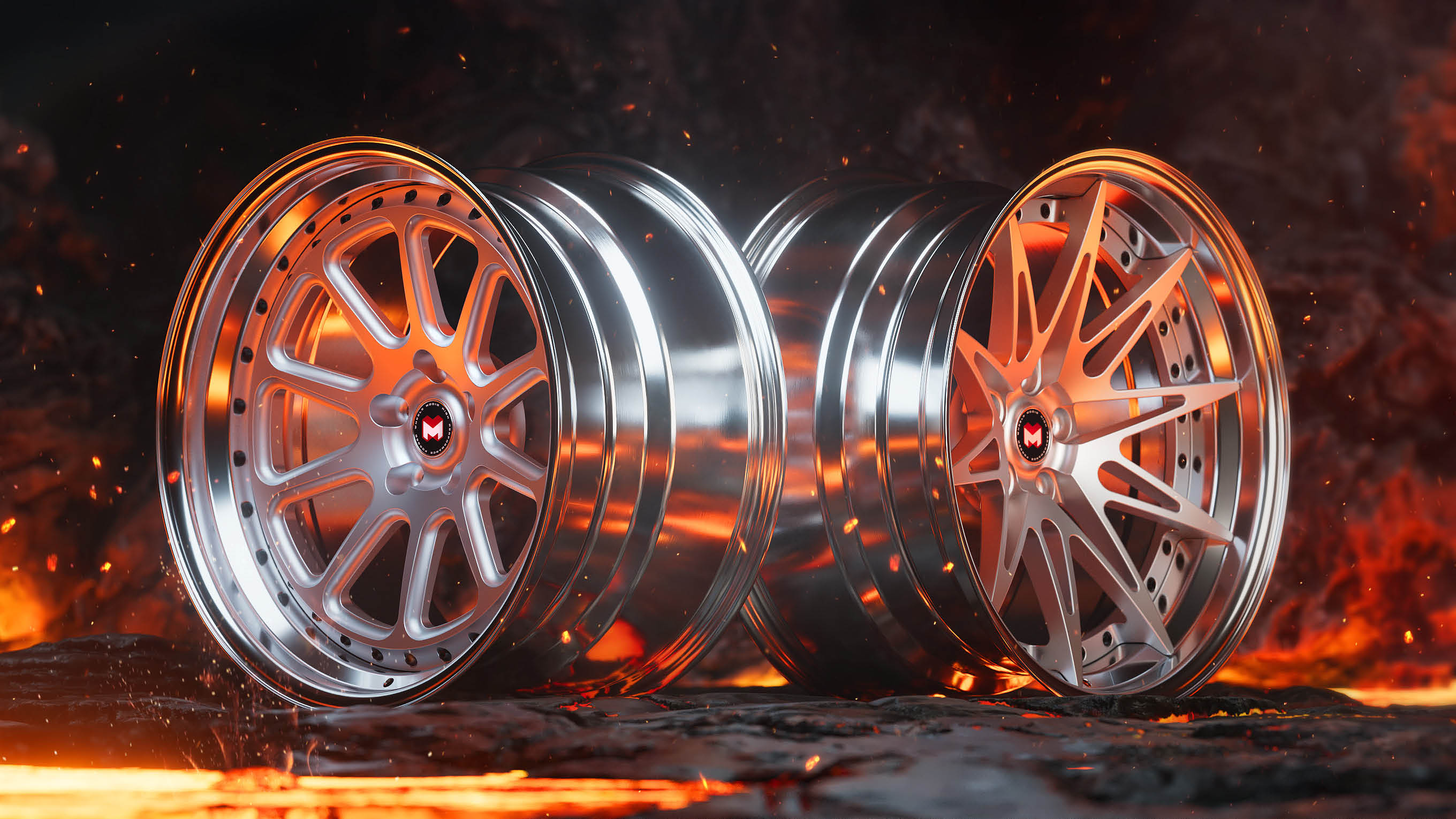 MODIO wheel clay model wireframe overlay