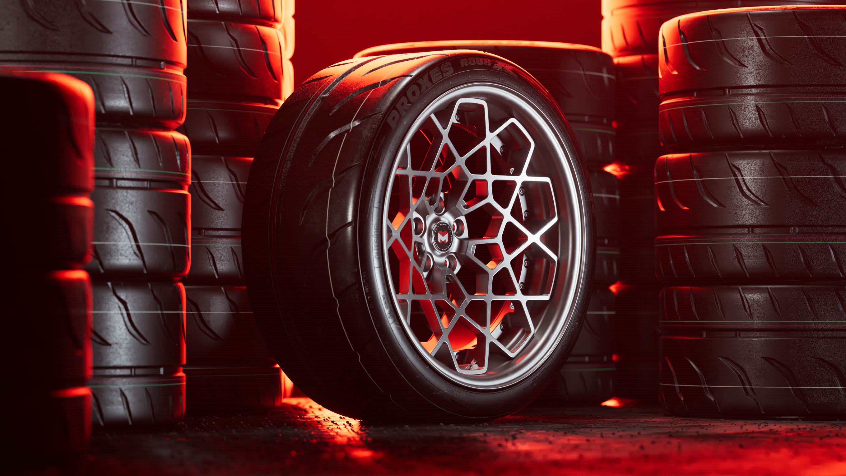 MODIO wheel clay model wireframe overlay