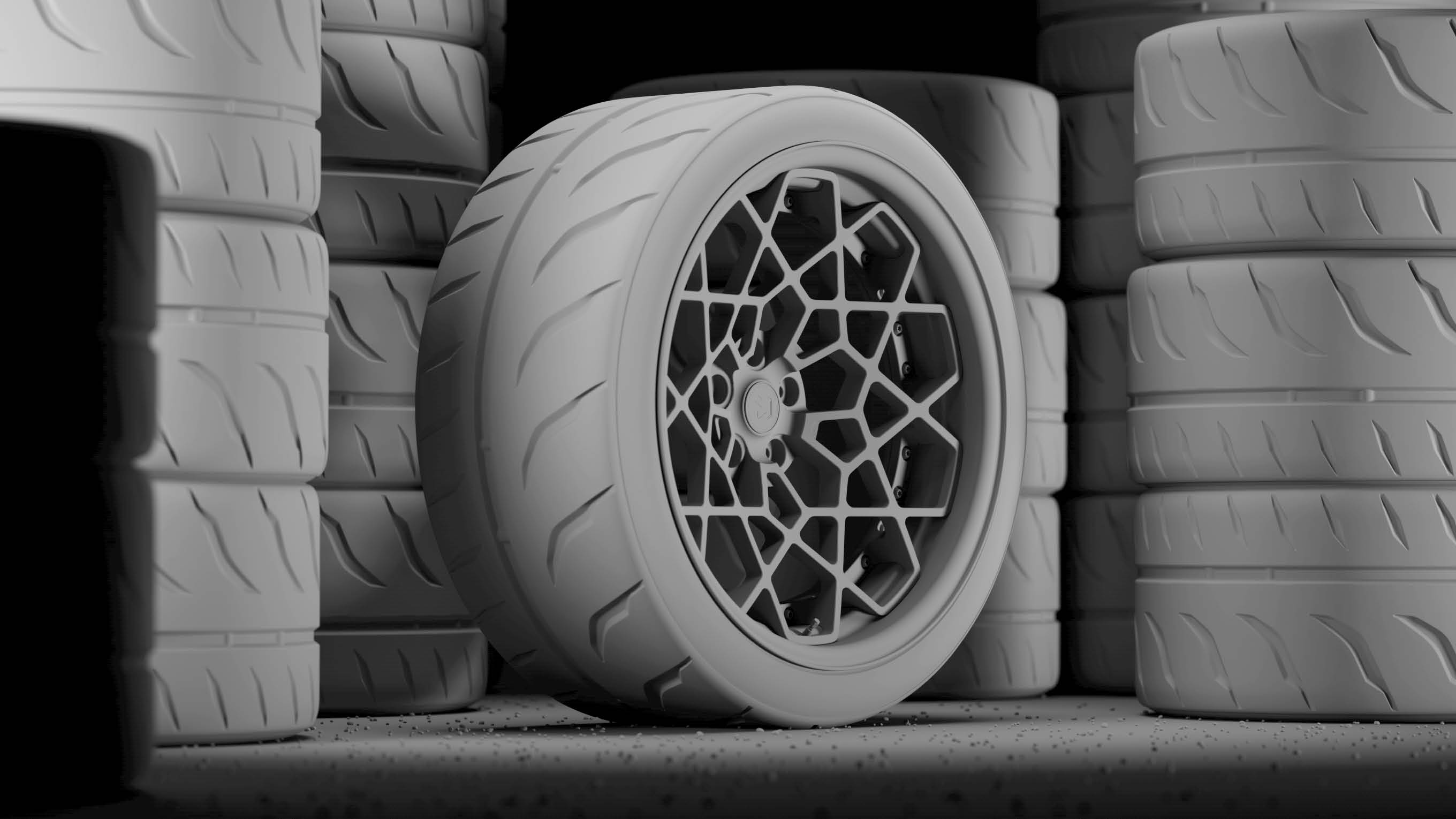 MODIO wheel clay model base render